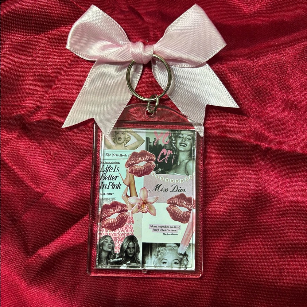 Pink Bow Keychain Everything in Pink